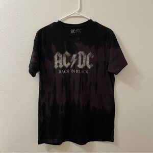 AC/DC back in black tie dye shirt black meidum